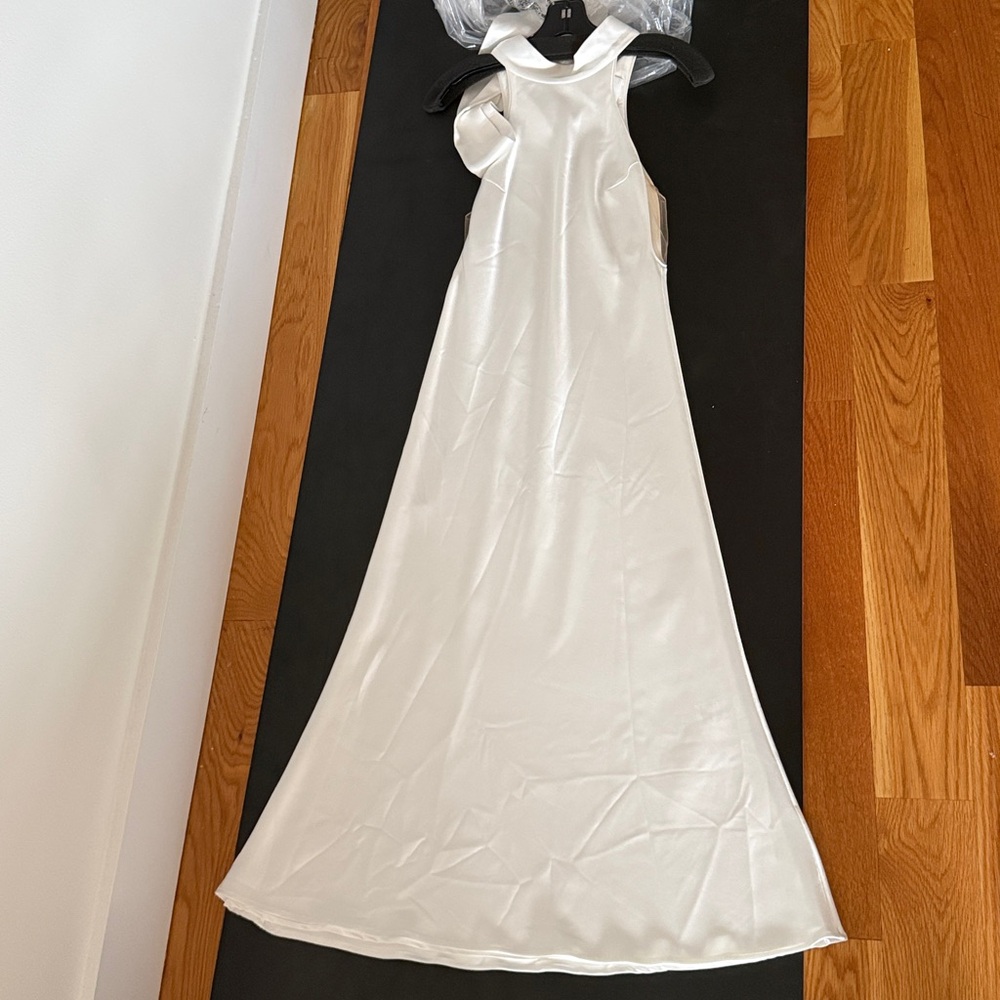 Brand new Galvan London ivory satin Midi Dress